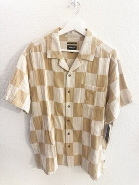 BRIXTON Cru Linen Blend Shirt Brand New Size Medium